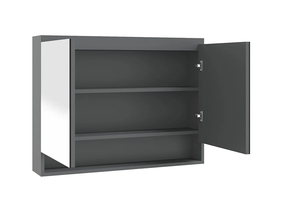Armoire à miroir de salle de bain 80x15x60 MDF Gris