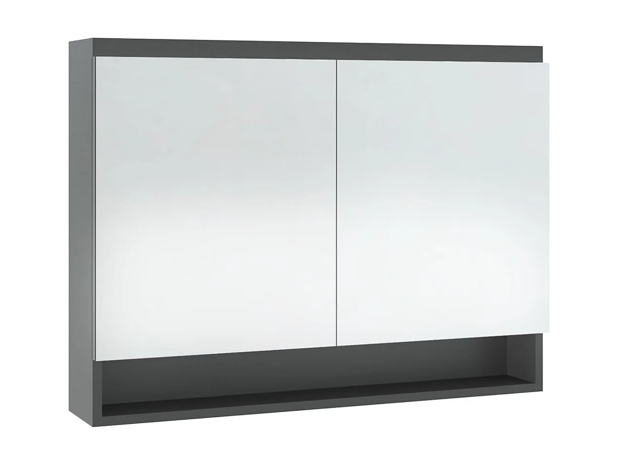 Armoire à miroir de salle de bain 80x15x60 MDF Gris