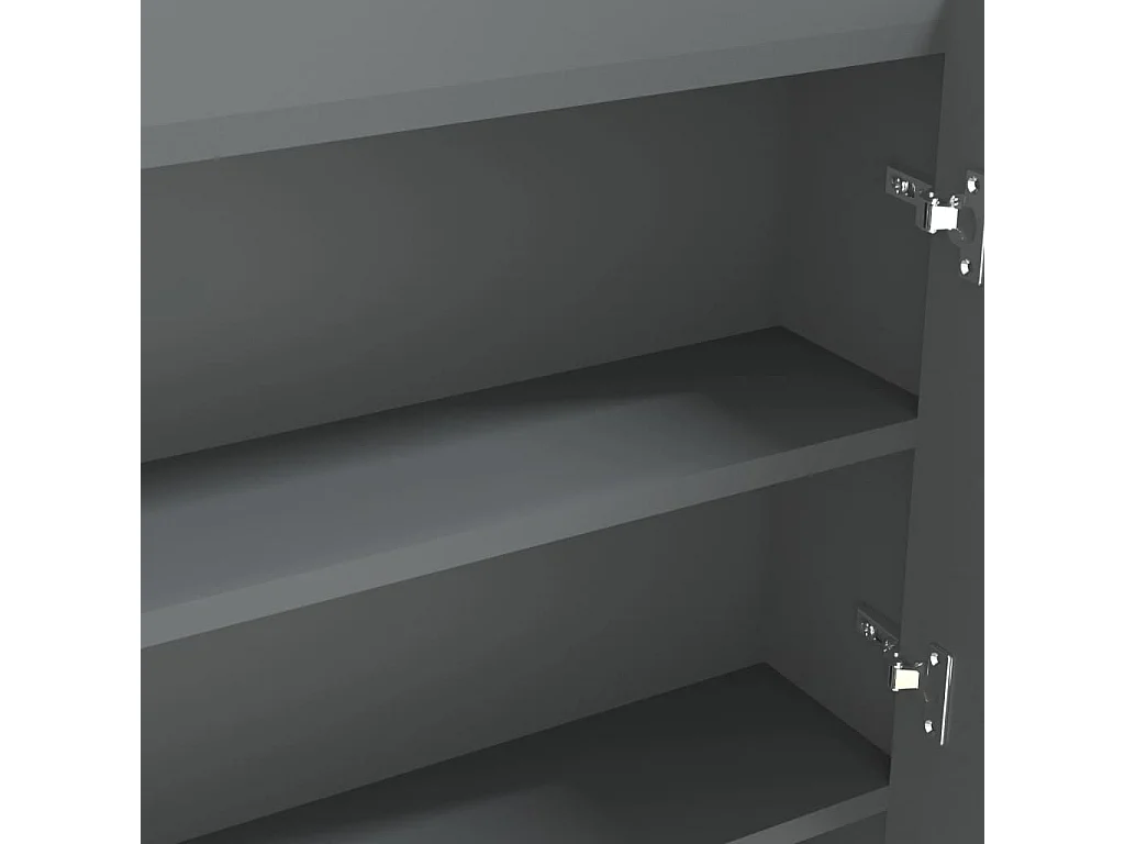 Armoire à miroir de salle de bain 80x15x60 MDF Gris