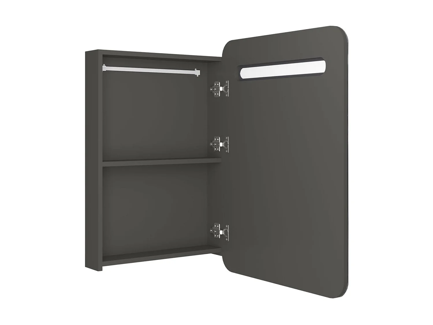 Armoire de salle de bain à miroir LED Anthracite 60x11x80