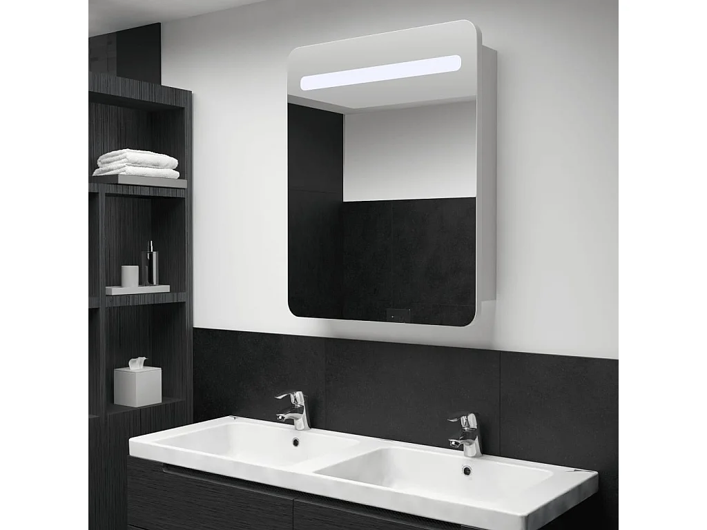 Armoire de salle de bain à miroir LED 60x11x80