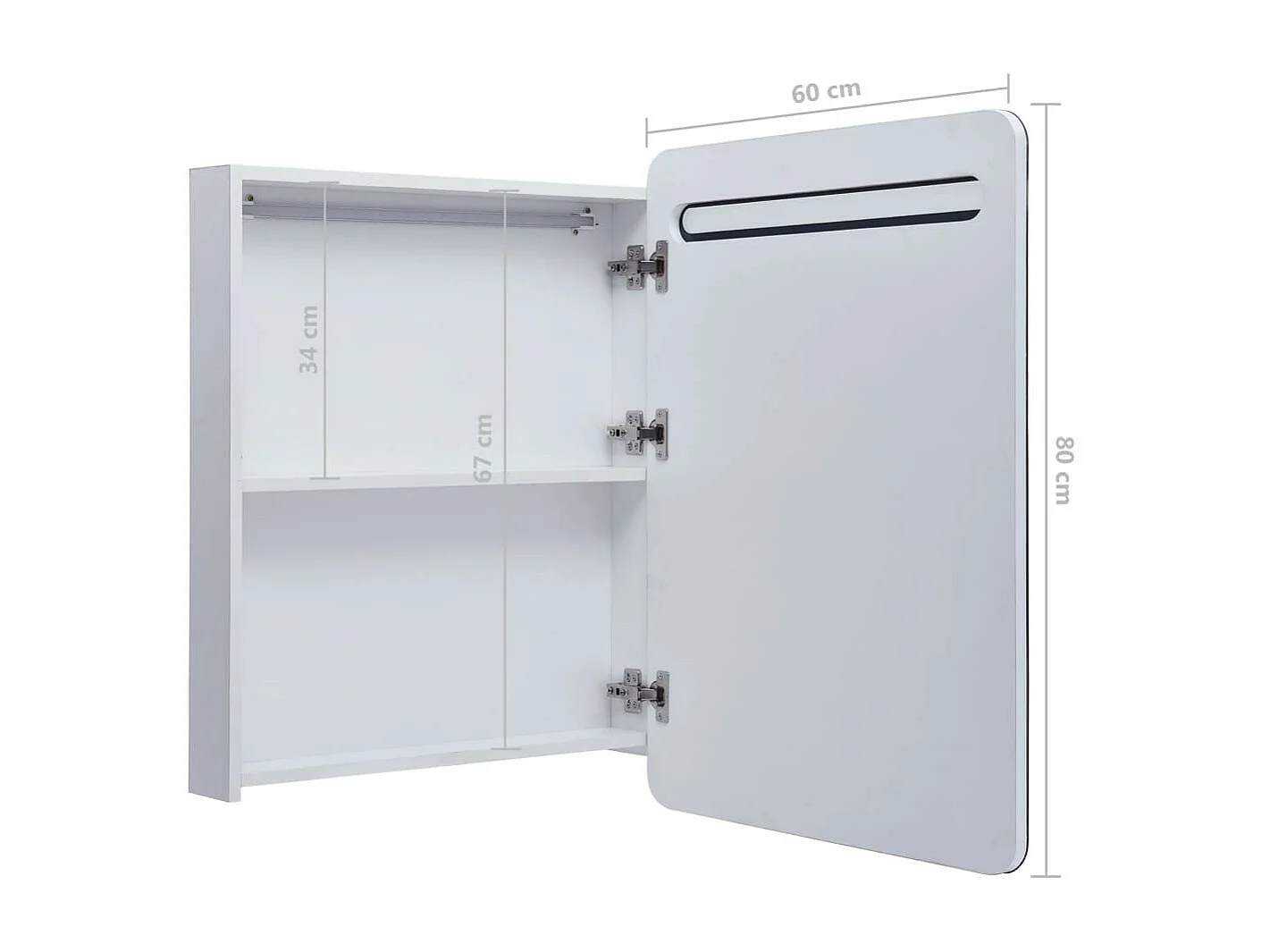 Armoire de salle de bain à miroir LED 60x11x80