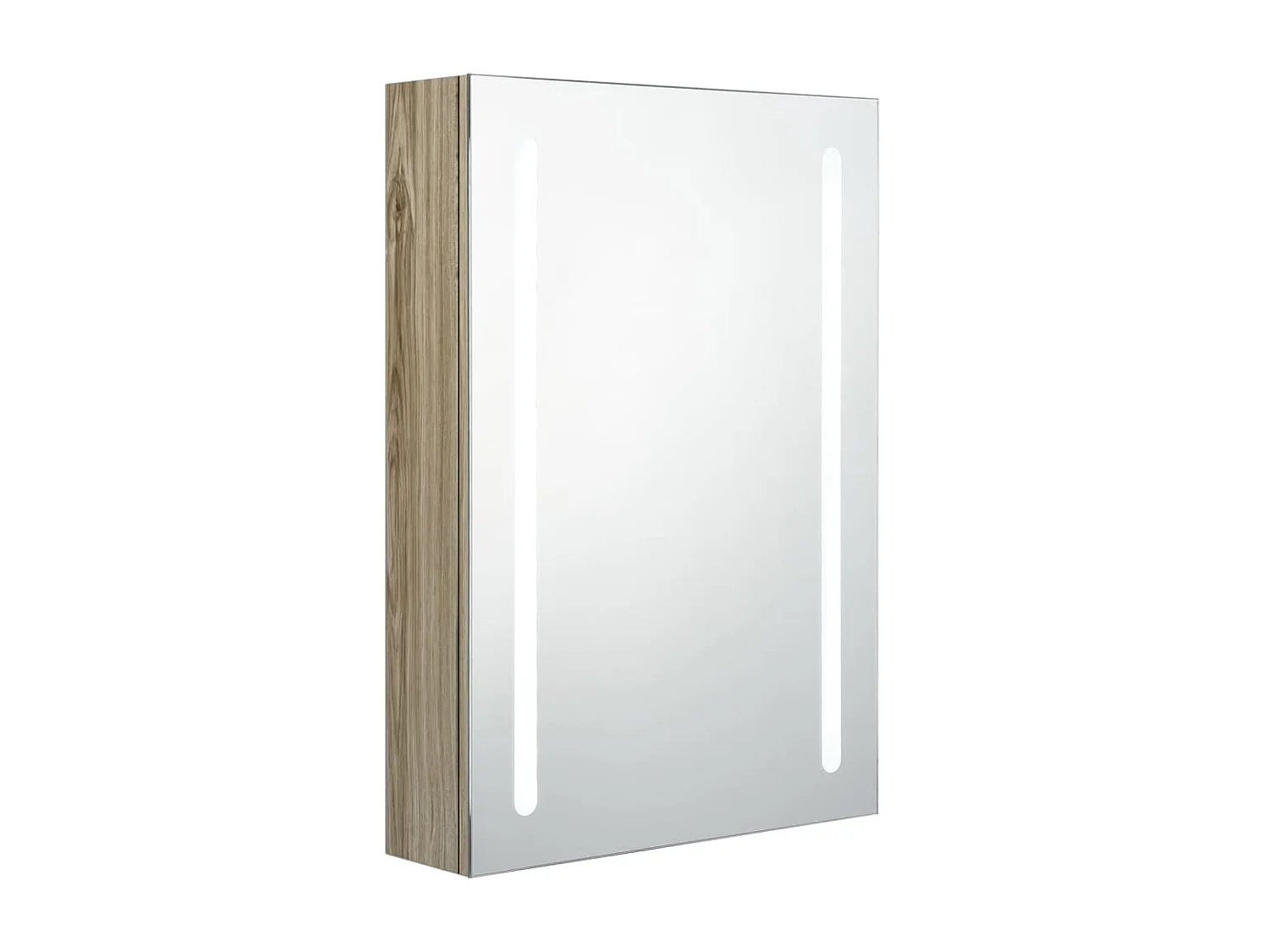 Armoire de salle de bain à miroir LED Chêne 50x13x70 2