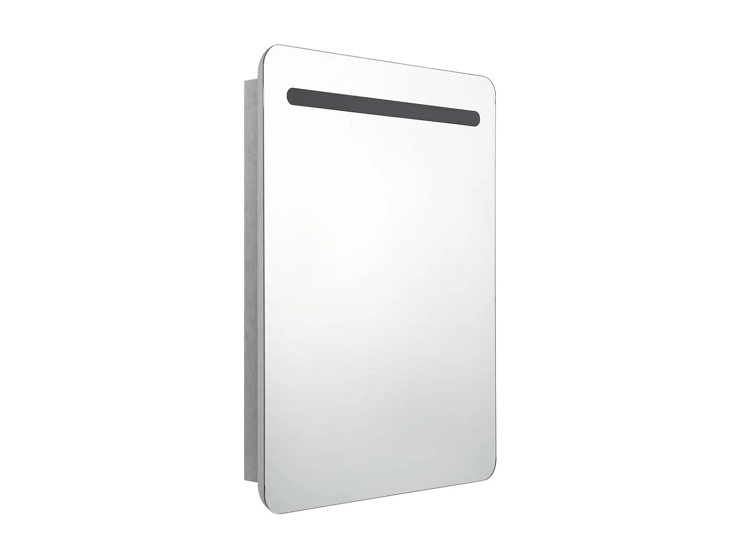 Armoire de salle de bain à miroir LED Gris béton 60x11x80