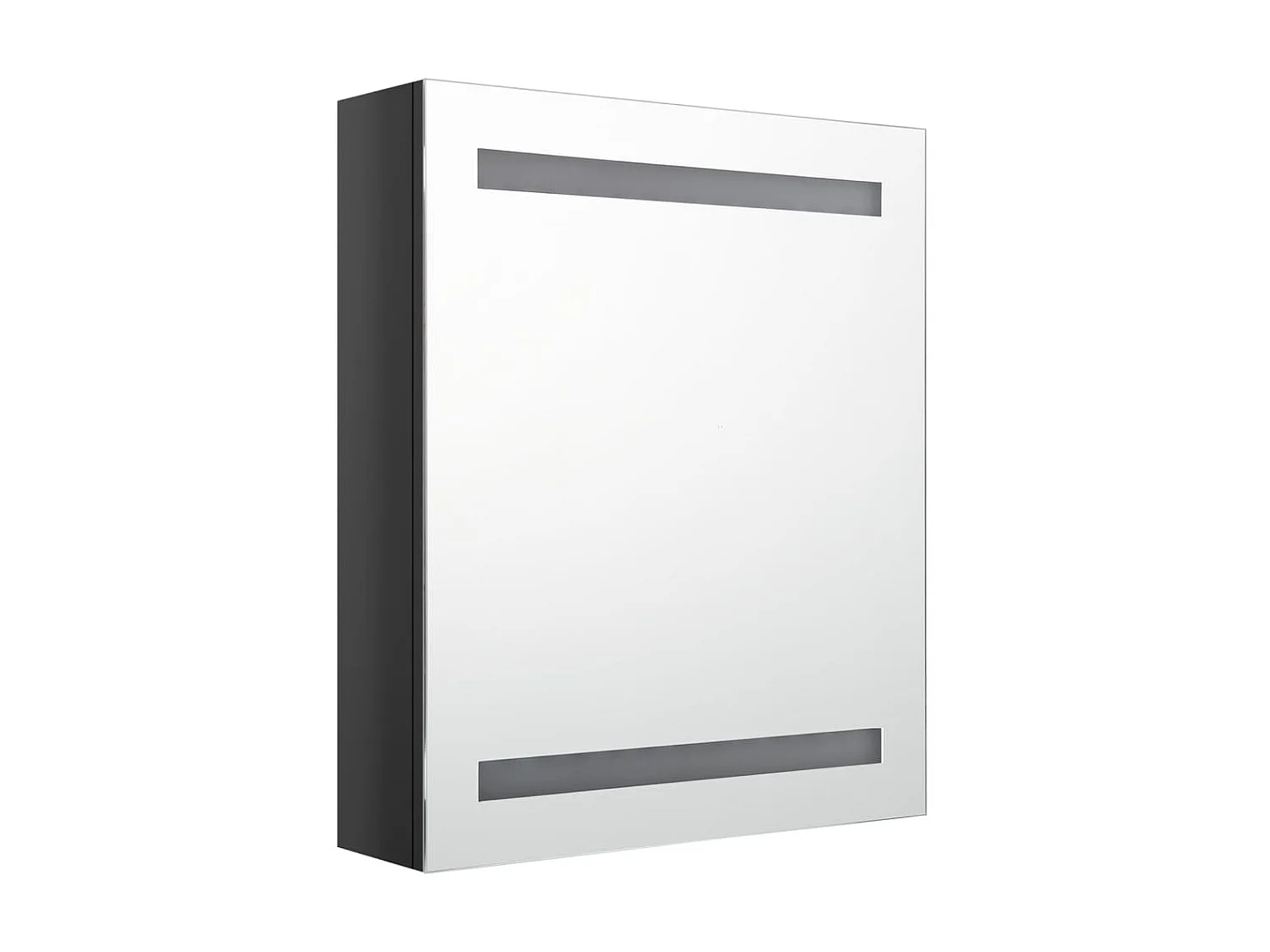 Armoire de salle de bain à miroir LED Noir brillant 50x14x60