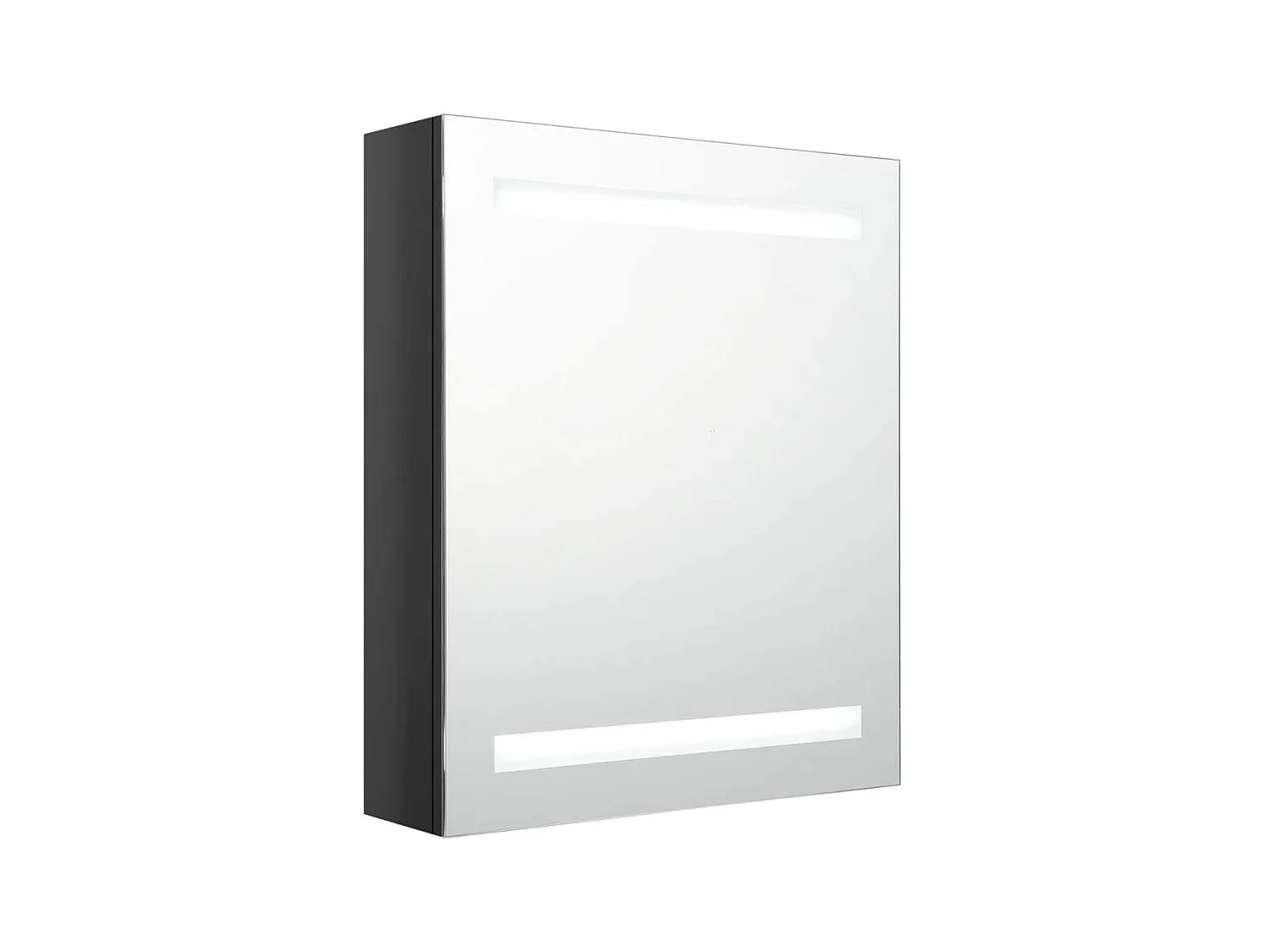Armoire de salle de bain à miroir LED Noir brillant 50x14x60