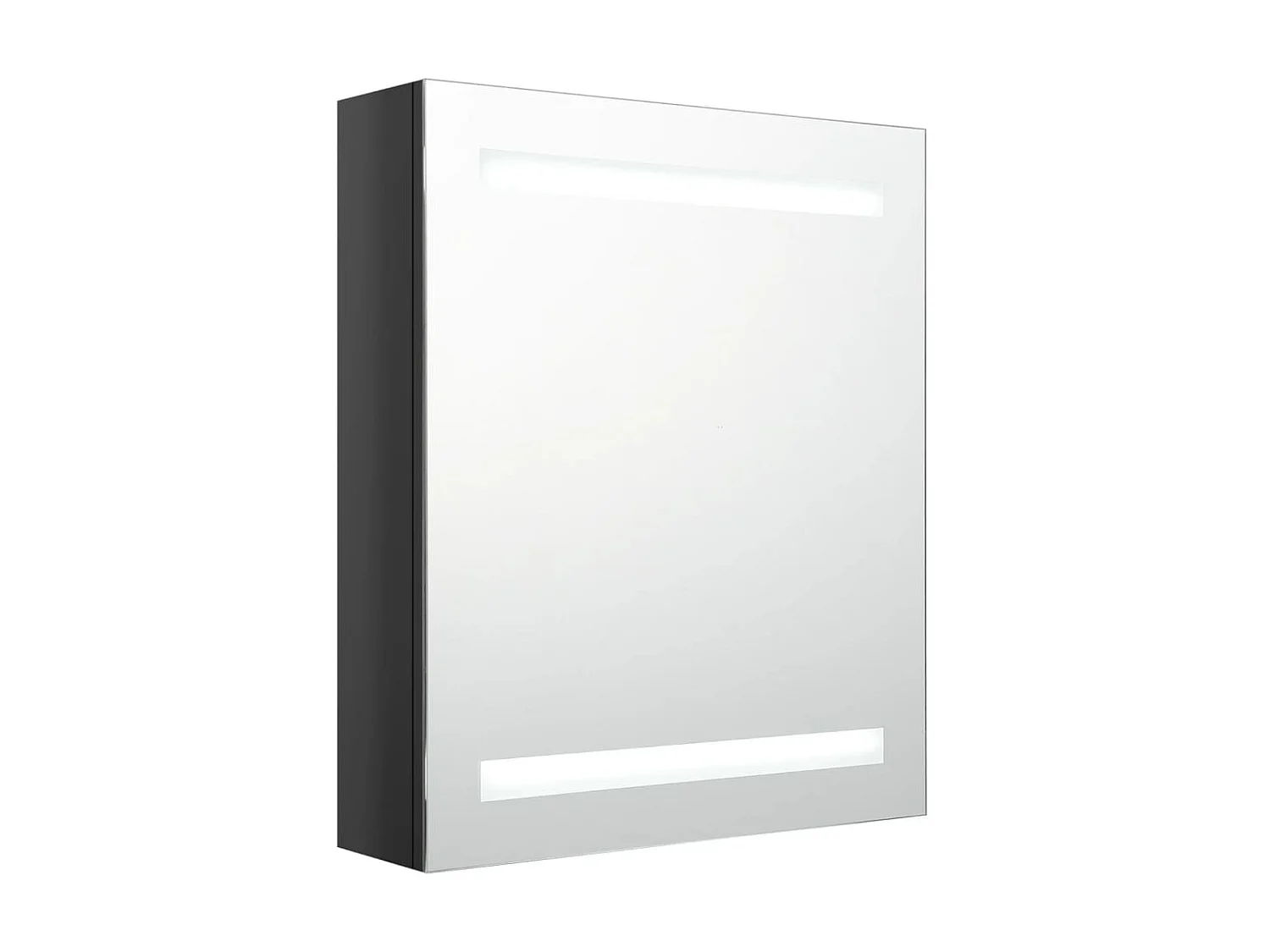 Armoire de salle de bain à miroir LED Noir brillant 50x14x60