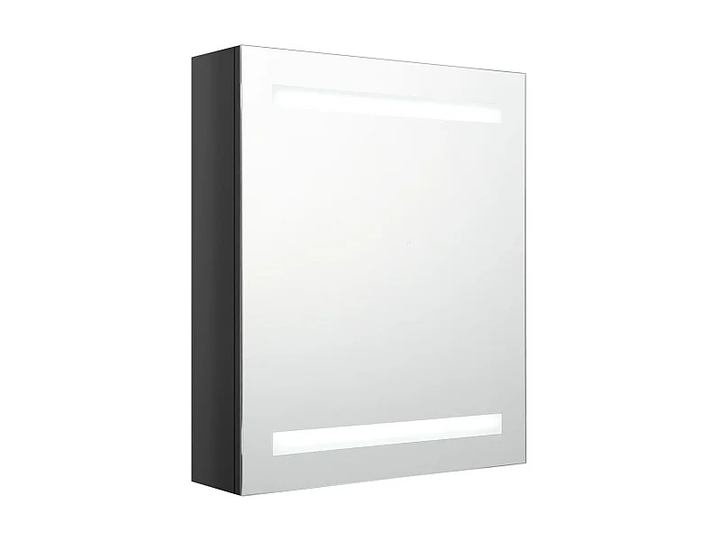 Armoire de salle de bain à miroir LED Noir brillant 50x14x60