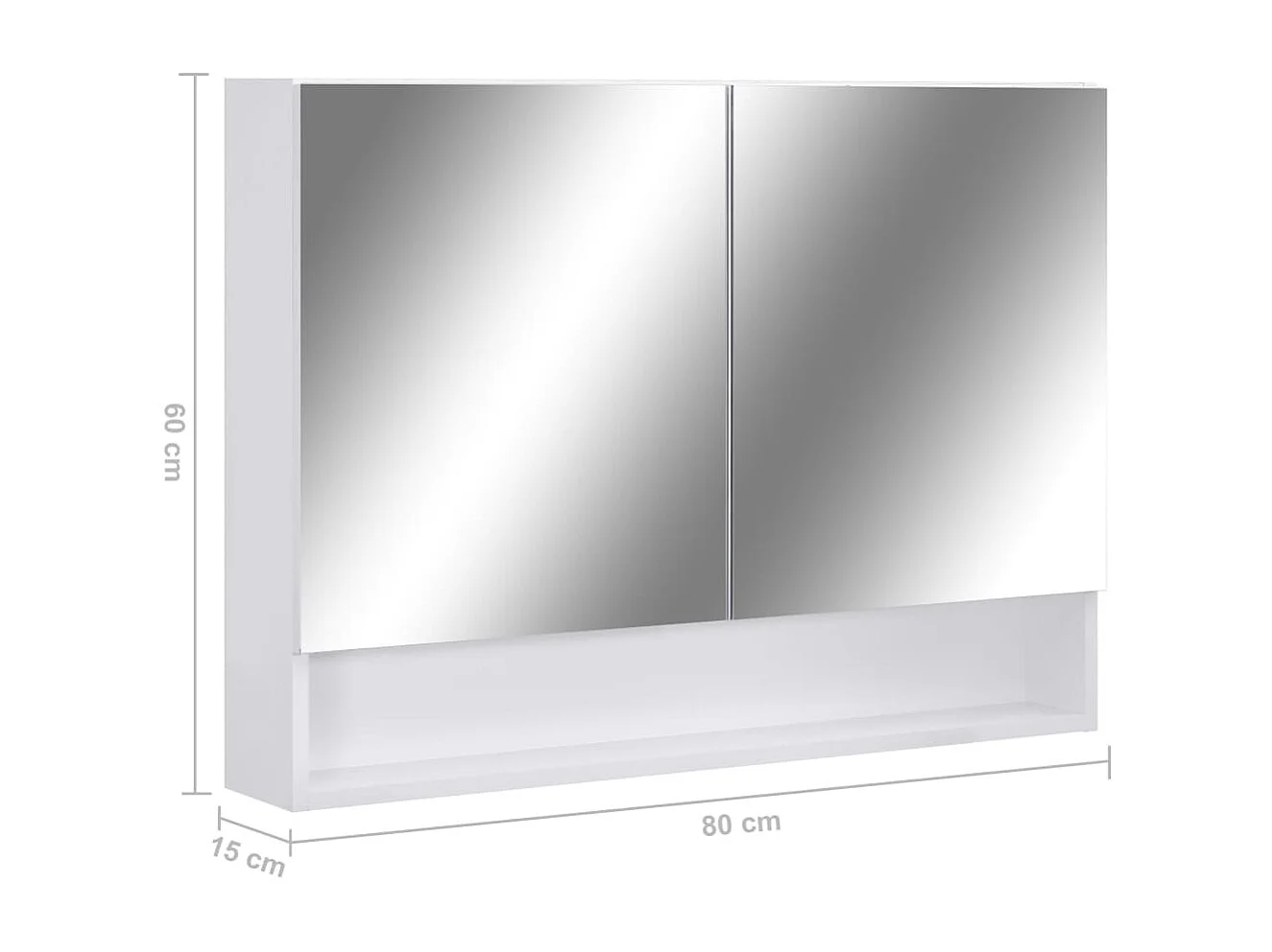 Armoire à miroir de salle de bain LED Blanc 80x15x60 MDF