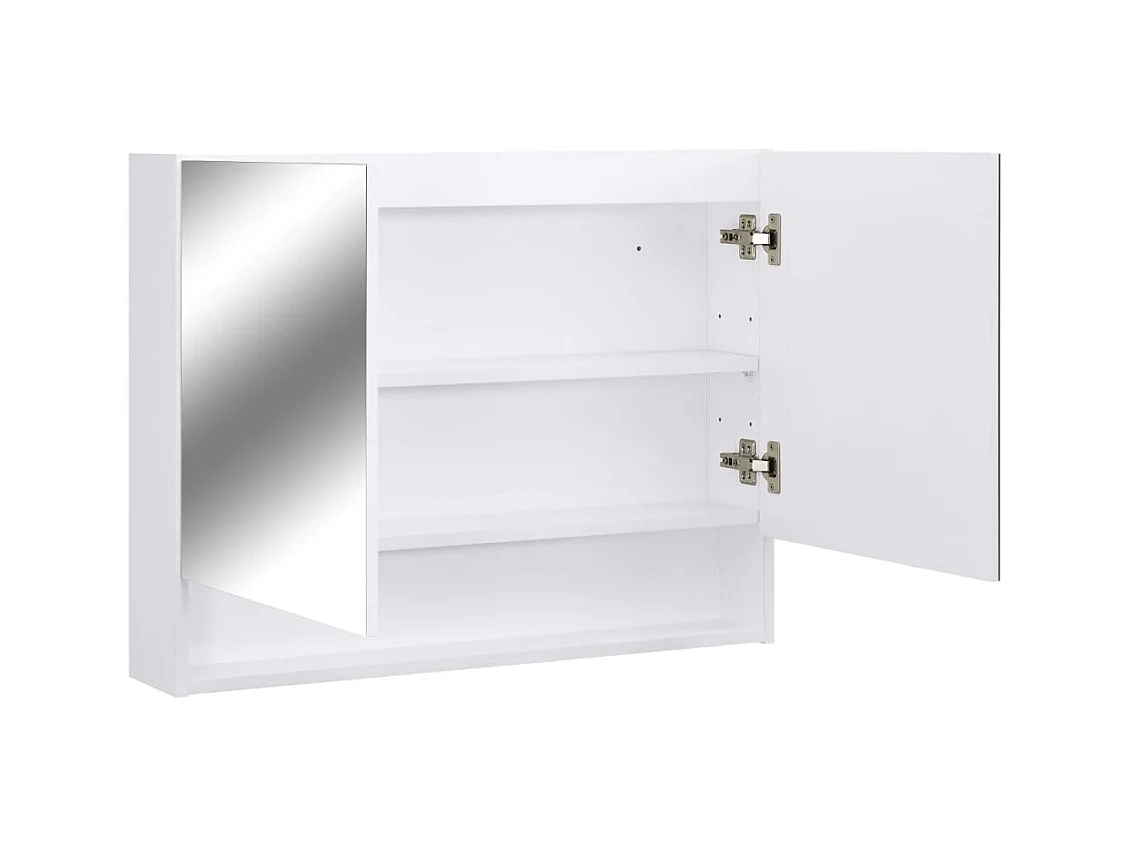 Armoire à miroir de salle de bain LED Blanc 80x15x60 MDF