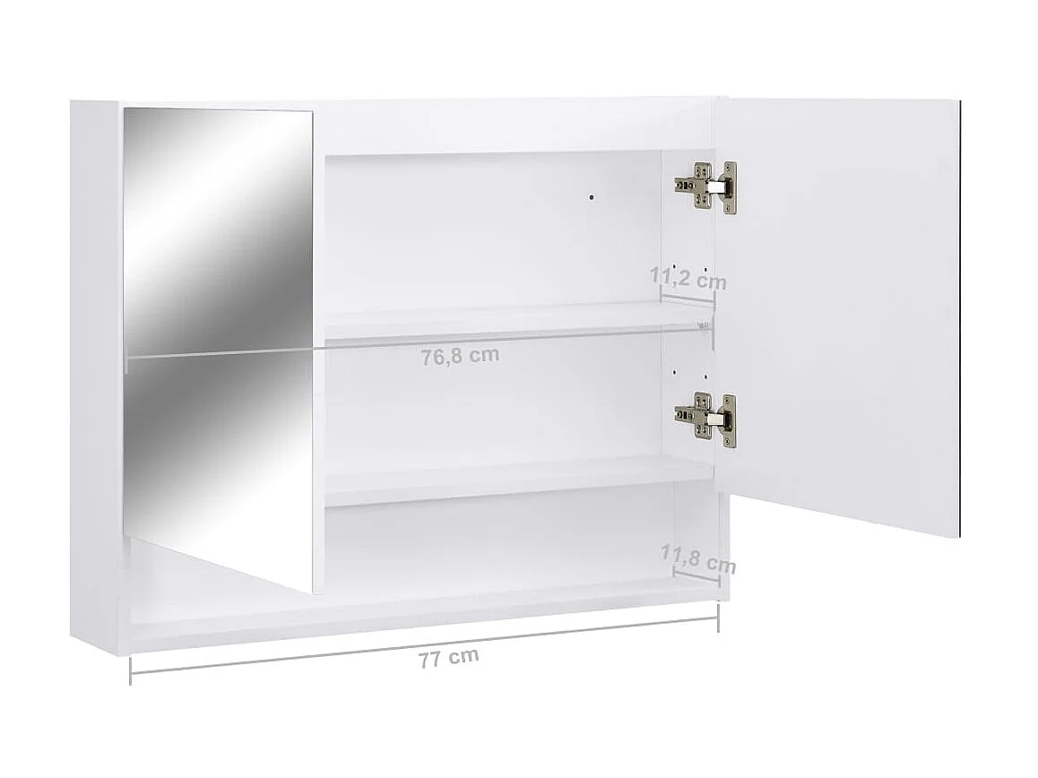 Armoire à miroir de salle de bain LED Blanc 80x15x60 MDF