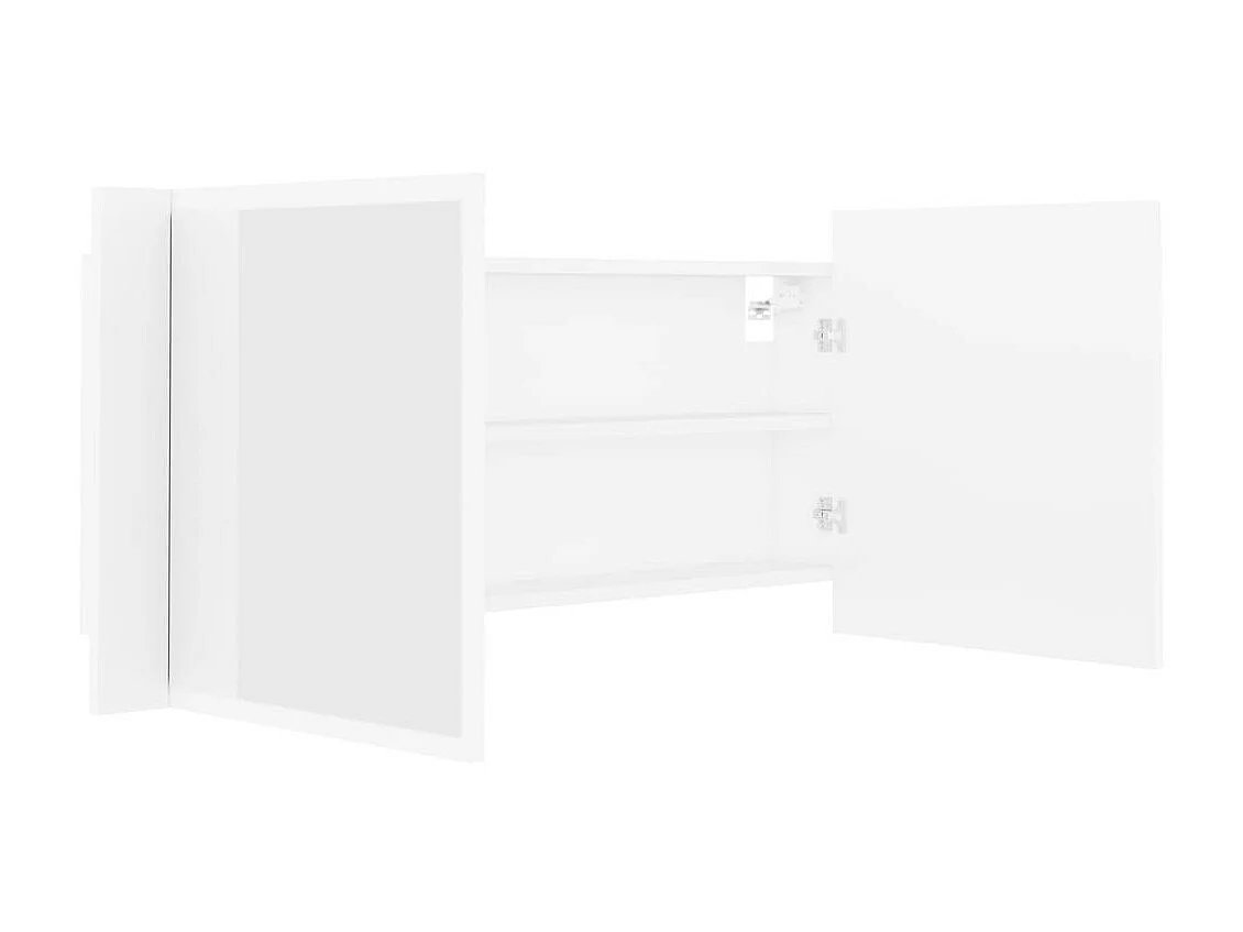 Armoire de salle de bain à miroir à LED Blanc 100x12x45