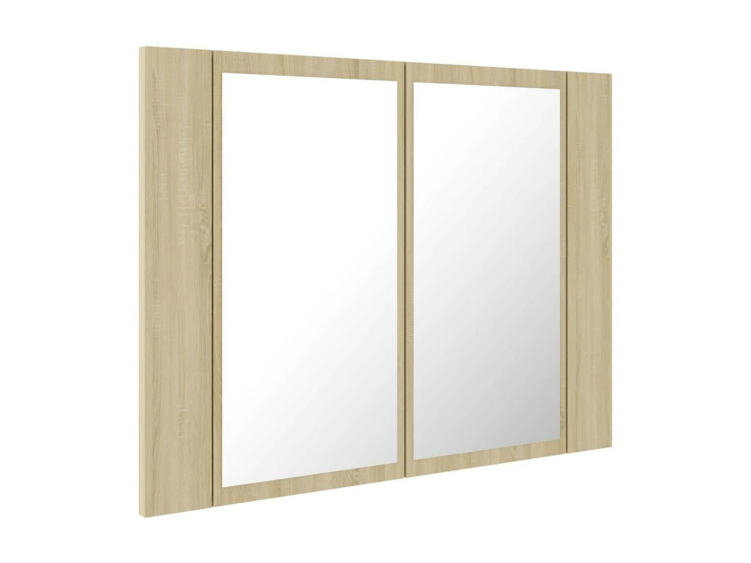Armoire de salle de bain à miroir à LED Chêne sonoma 60x12x45