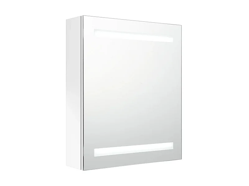 Armoire de salle de bain à miroir LED Blanc brillant 50x14x60