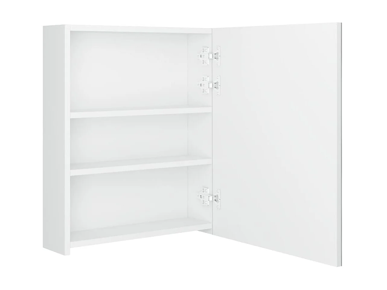 Armoire de salle de bain à miroir LED Blanc brillant 50x14x60