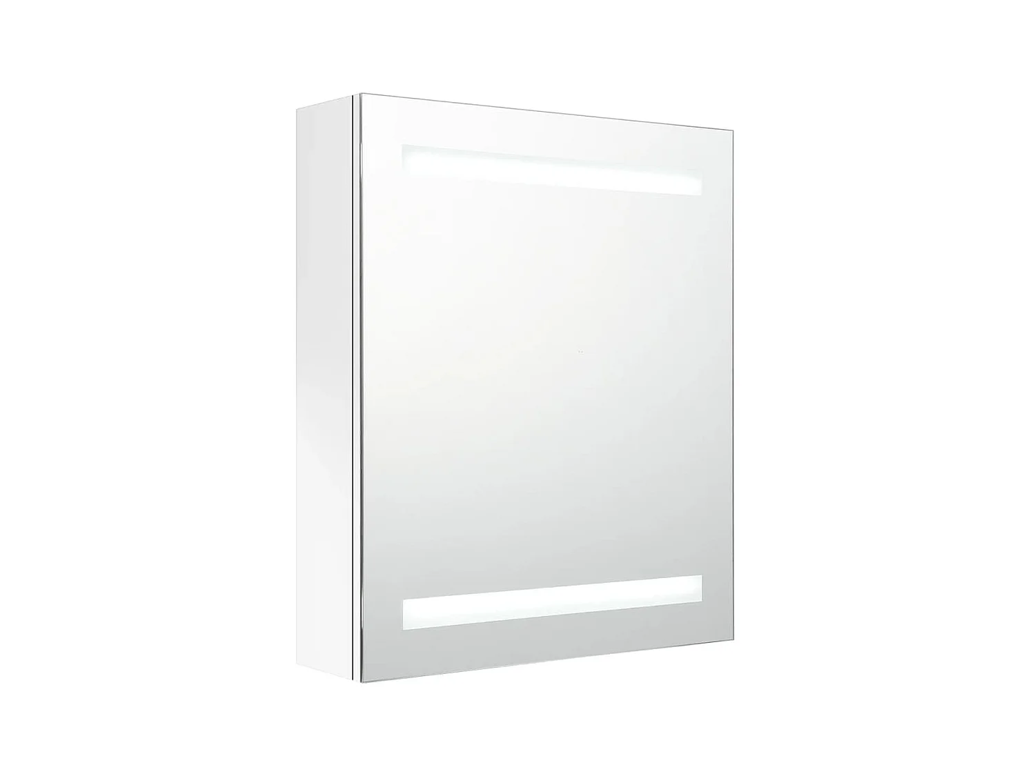 Armoire de salle de bain à miroir LED Blanc brillant 50x14x60
