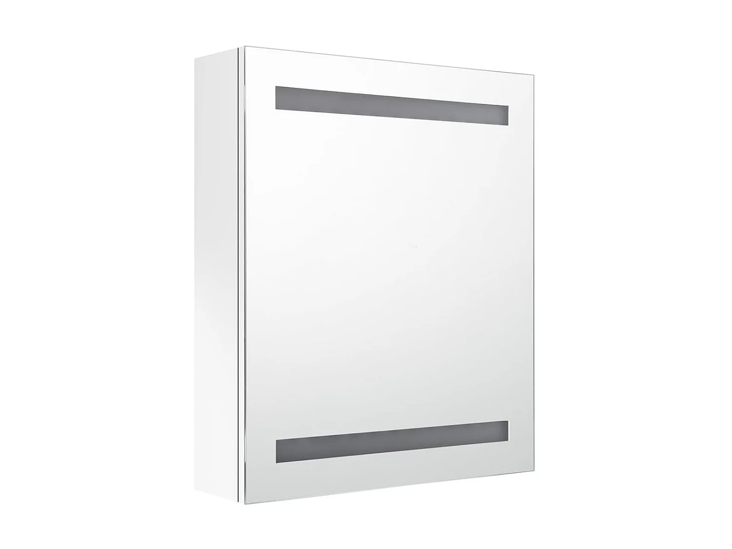 Armoire de salle de bain à miroir LED Blanc brillant 50x14x60