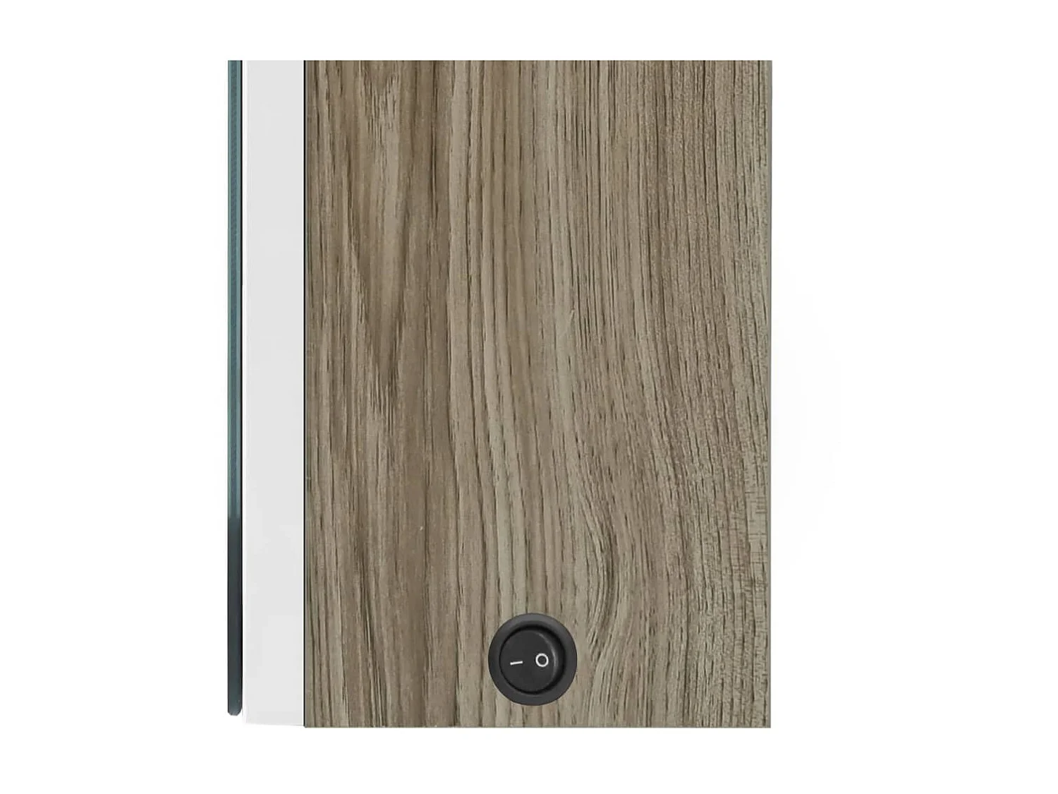 Armoire de salle de bain à miroir LED Blanc et chêne 50x13x70