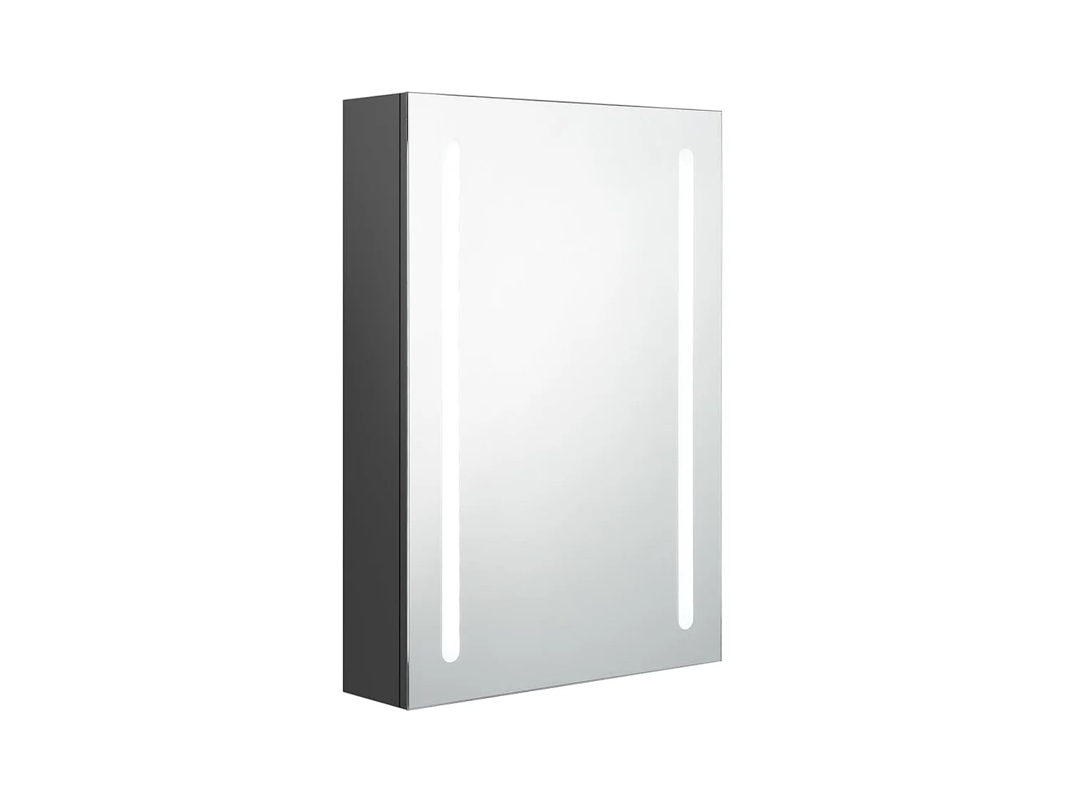 Armoire de salle de bain à miroir LED Gris 50x13x70 2