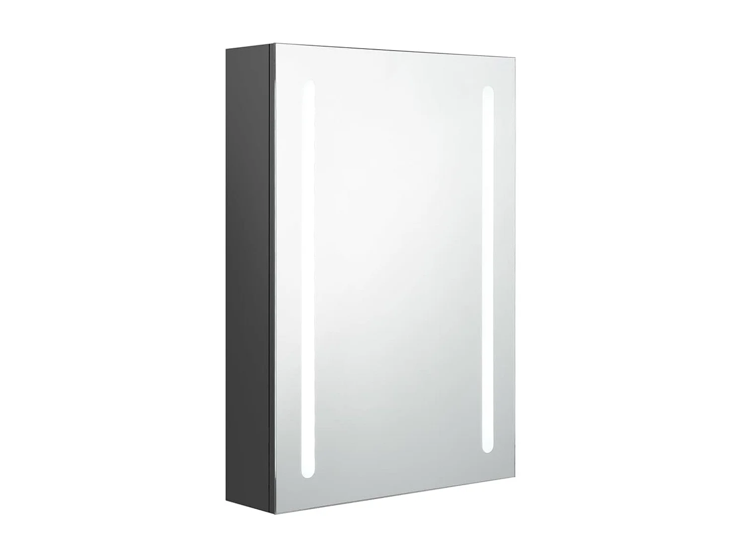 Armoire de salle de bain à miroir LED Gris 50x13x70 2