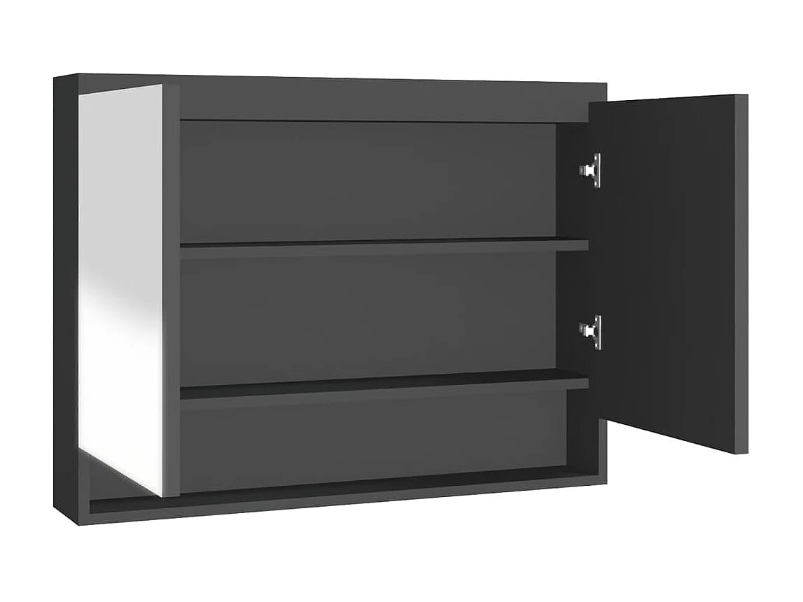 Armoire à miroir de salle de bain 80x15x60 MDF Anthracite