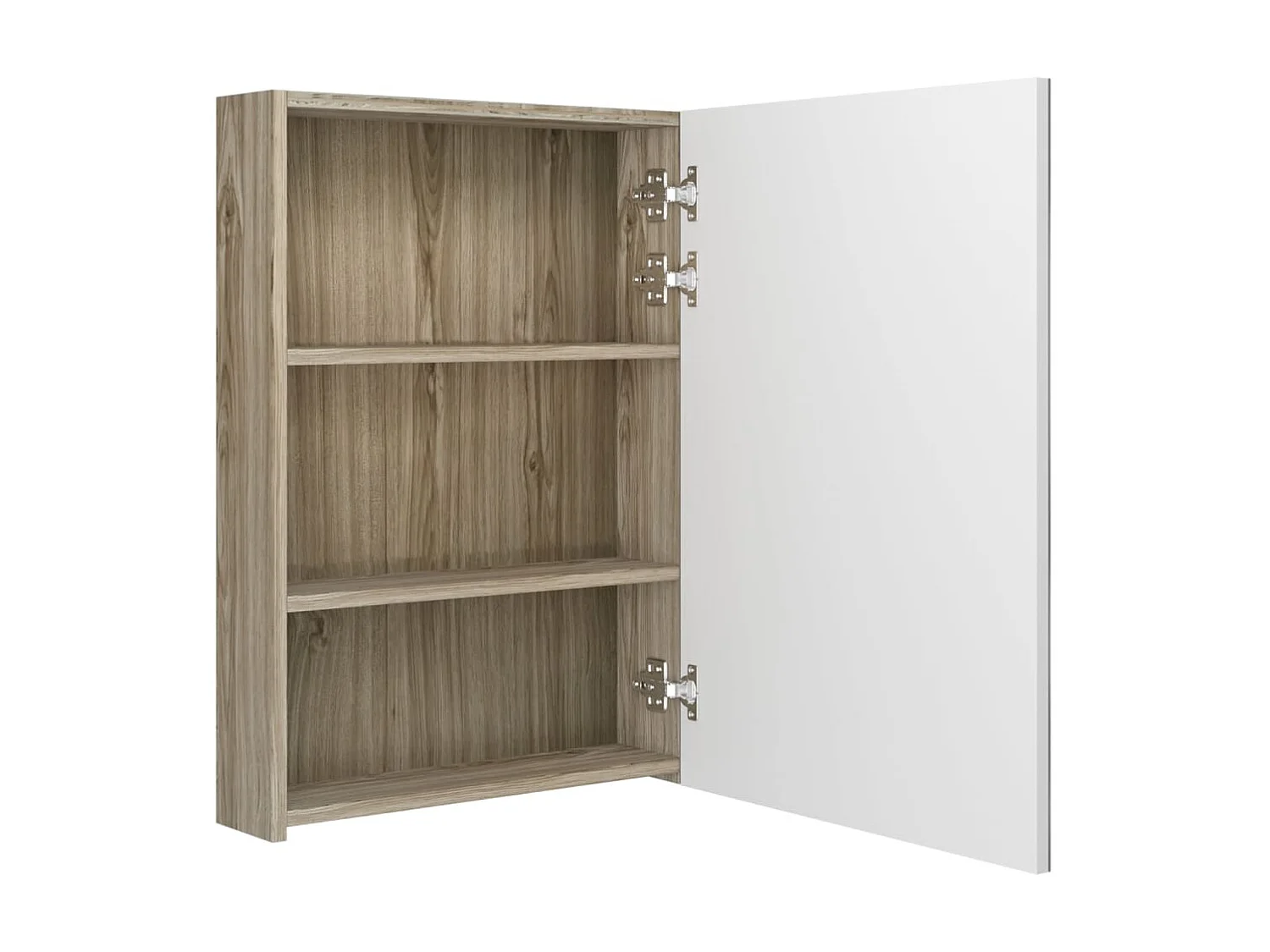 Armoire de salle de bain à miroir LED Blanc et chêne 50x13x70 2