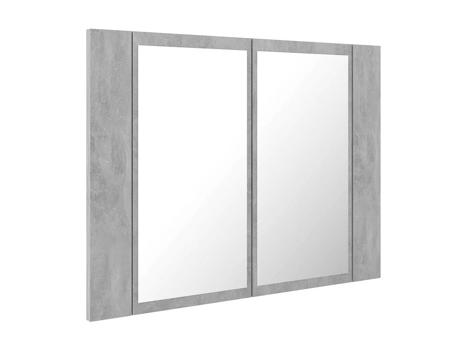 Armoire de salle de bain à miroir à LED Gris béton 60x12x45