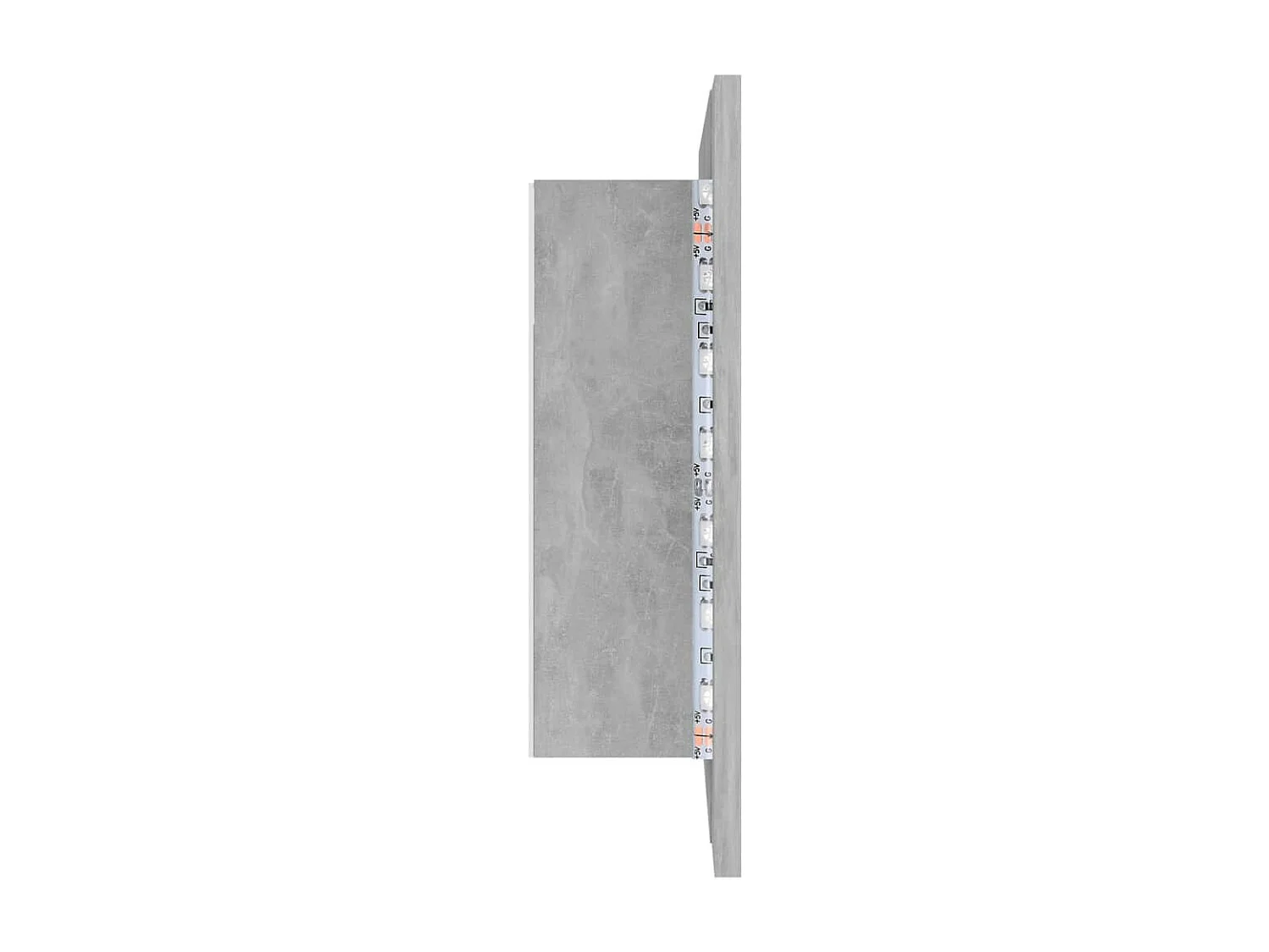 Armoire de salle de bain à miroir à LED Gris béton 60x12x45
