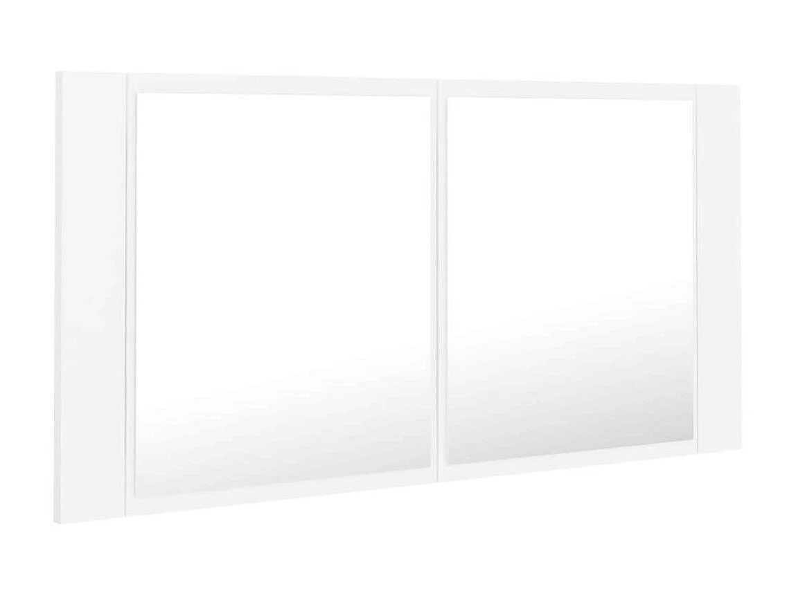 Armoire de salle de bain à miroir à LED Blanc 90x12x45