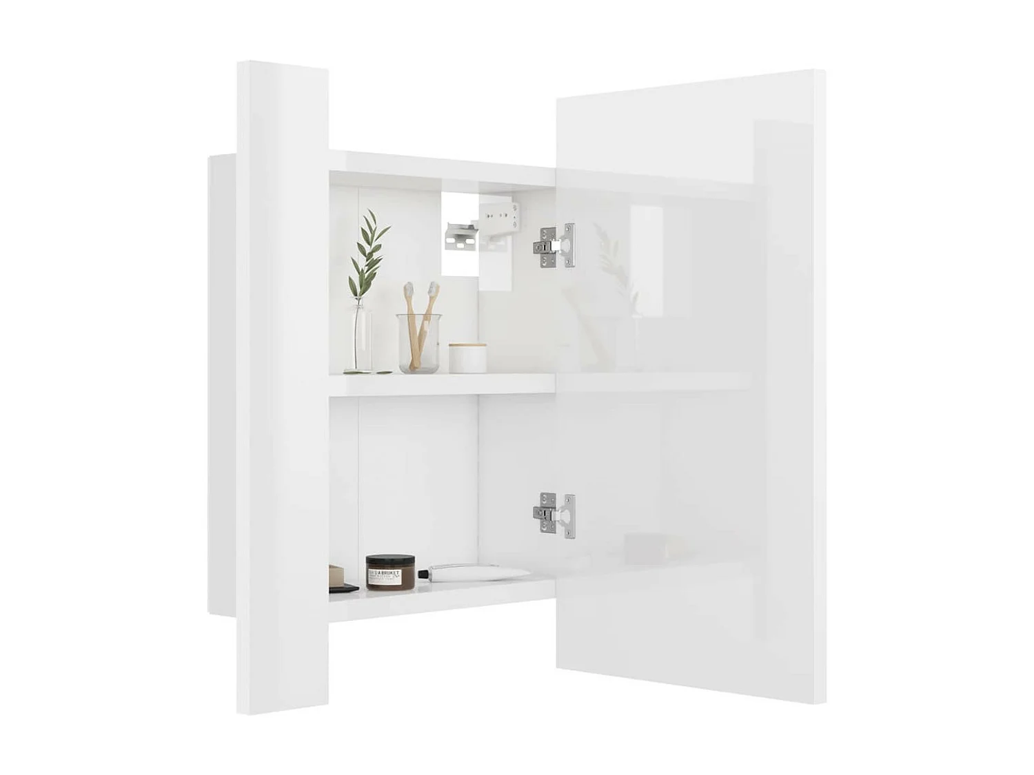 Armoire à miroir de bain à LED Blanc brillant 40x12x45