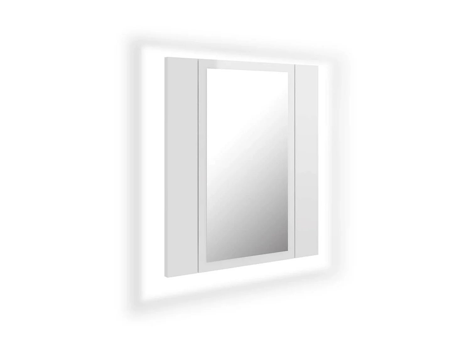 Armoire à miroir de bain à LED Blanc brillant 40x12x45