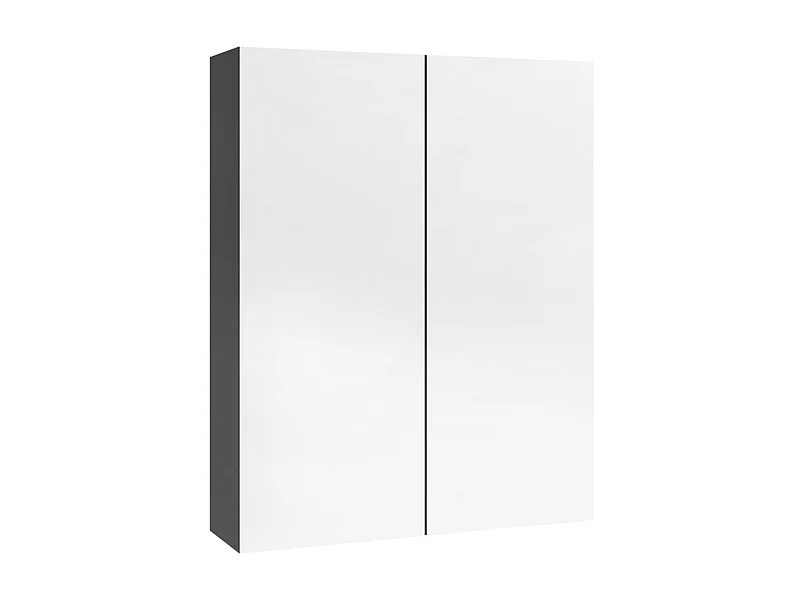 Armoire à miroir de salle de bain 60x15x75 MDF Gris brillant