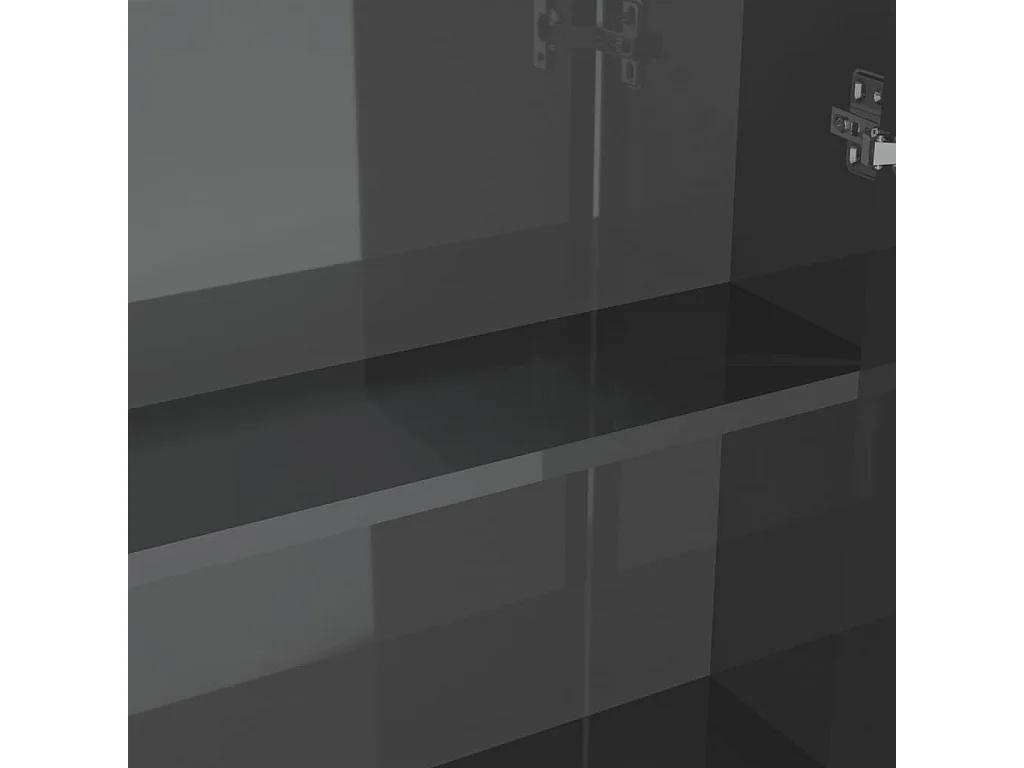 Armoire à miroir de salle de bain 60x15x75 MDF Gris brillant