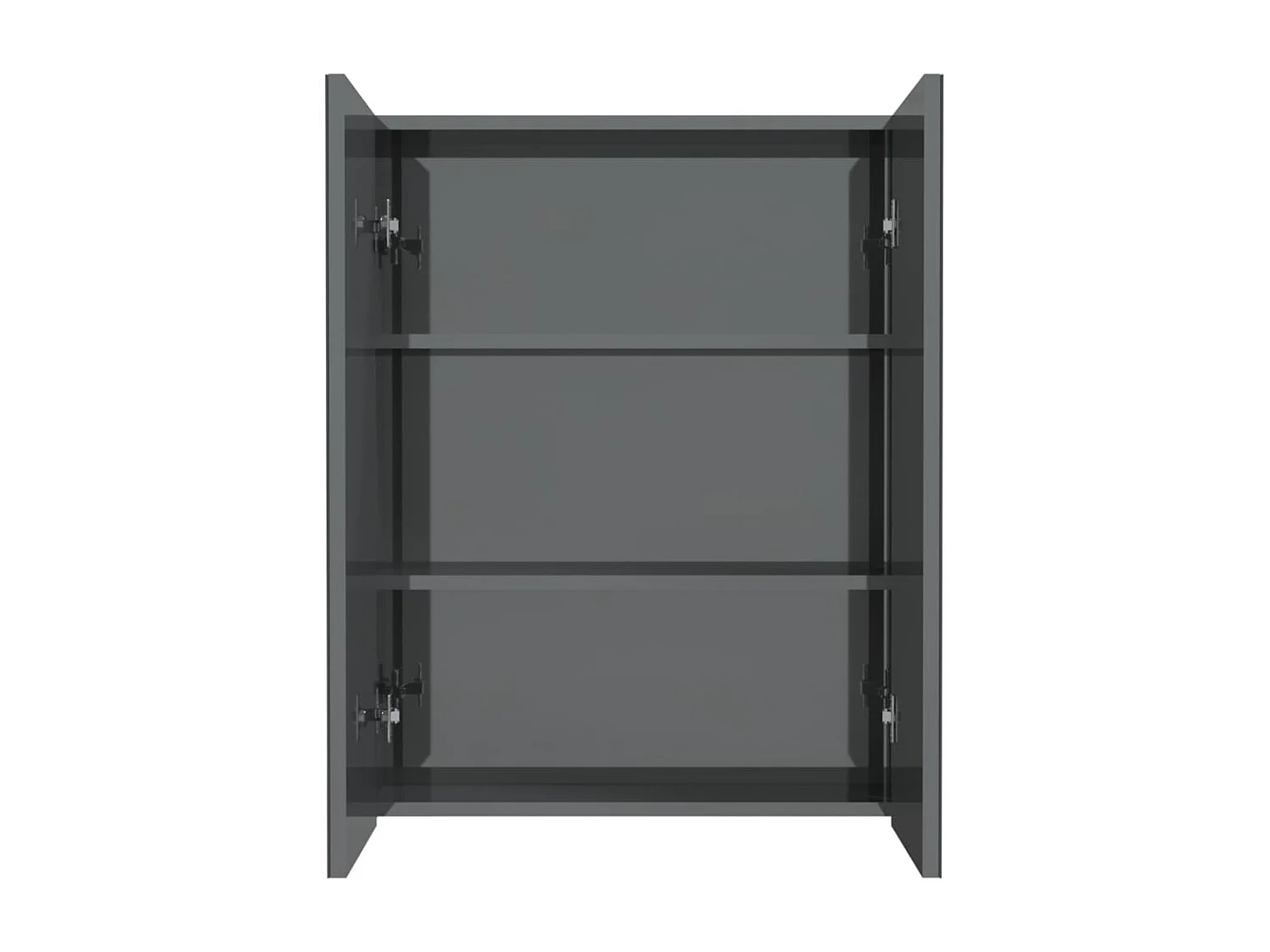 Armoire à miroir de salle de bain 60x15x75 MDF Gris brillant