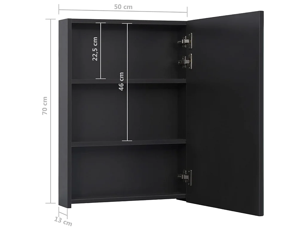 Armoire de salle de bain à miroir à LED 50x13x70 2
