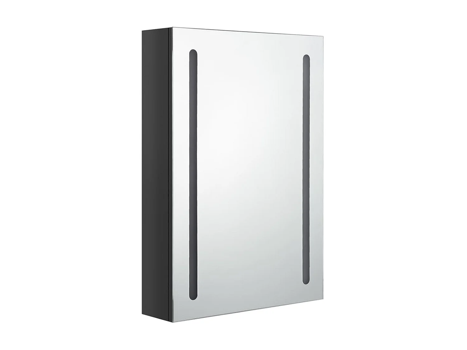 Armoire de salle de bain à miroir LED Noir brillant 50x13x70 2