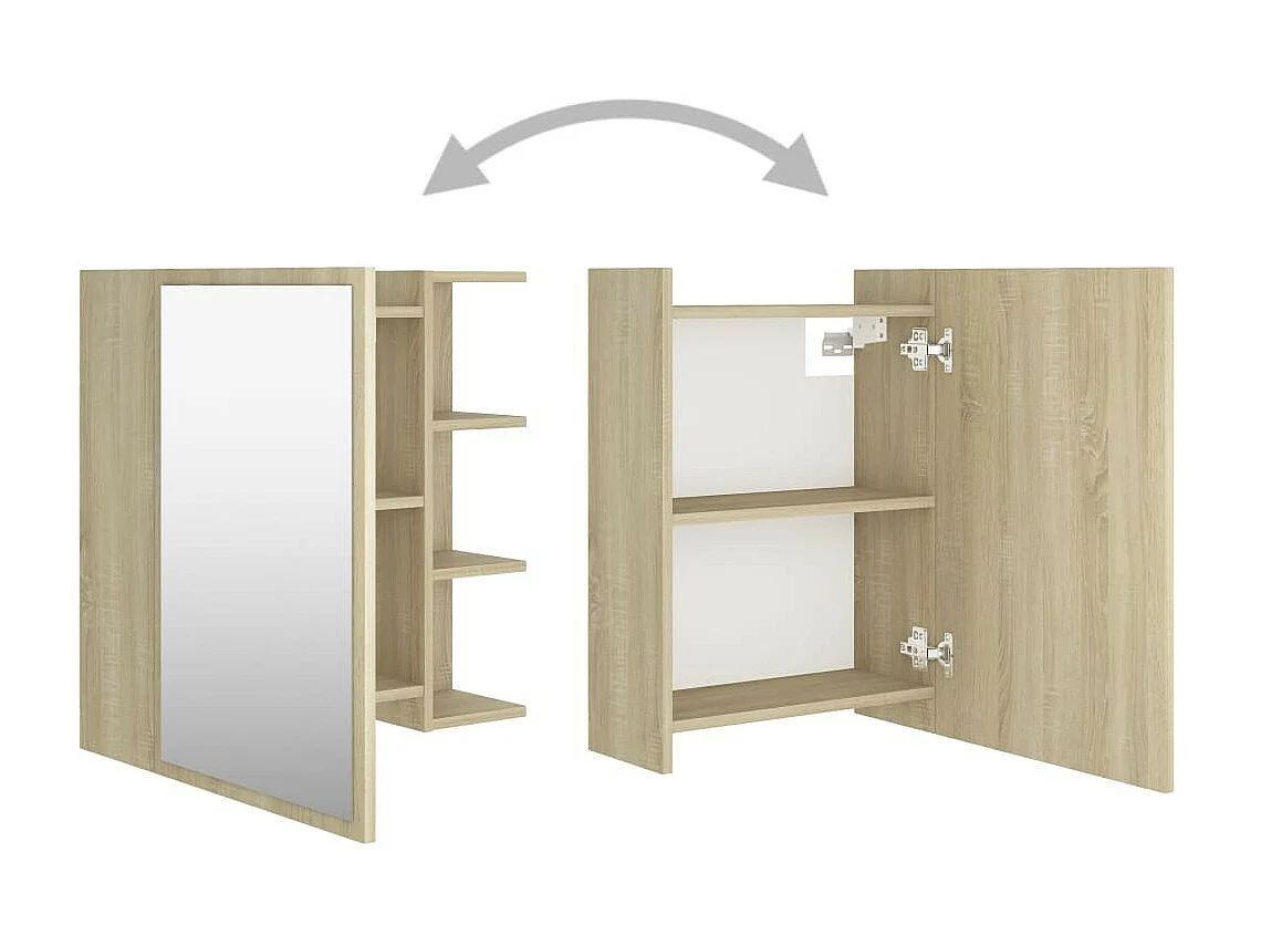 Armoire à miroir de bain Chêne sonoma 62,5x20,5x64