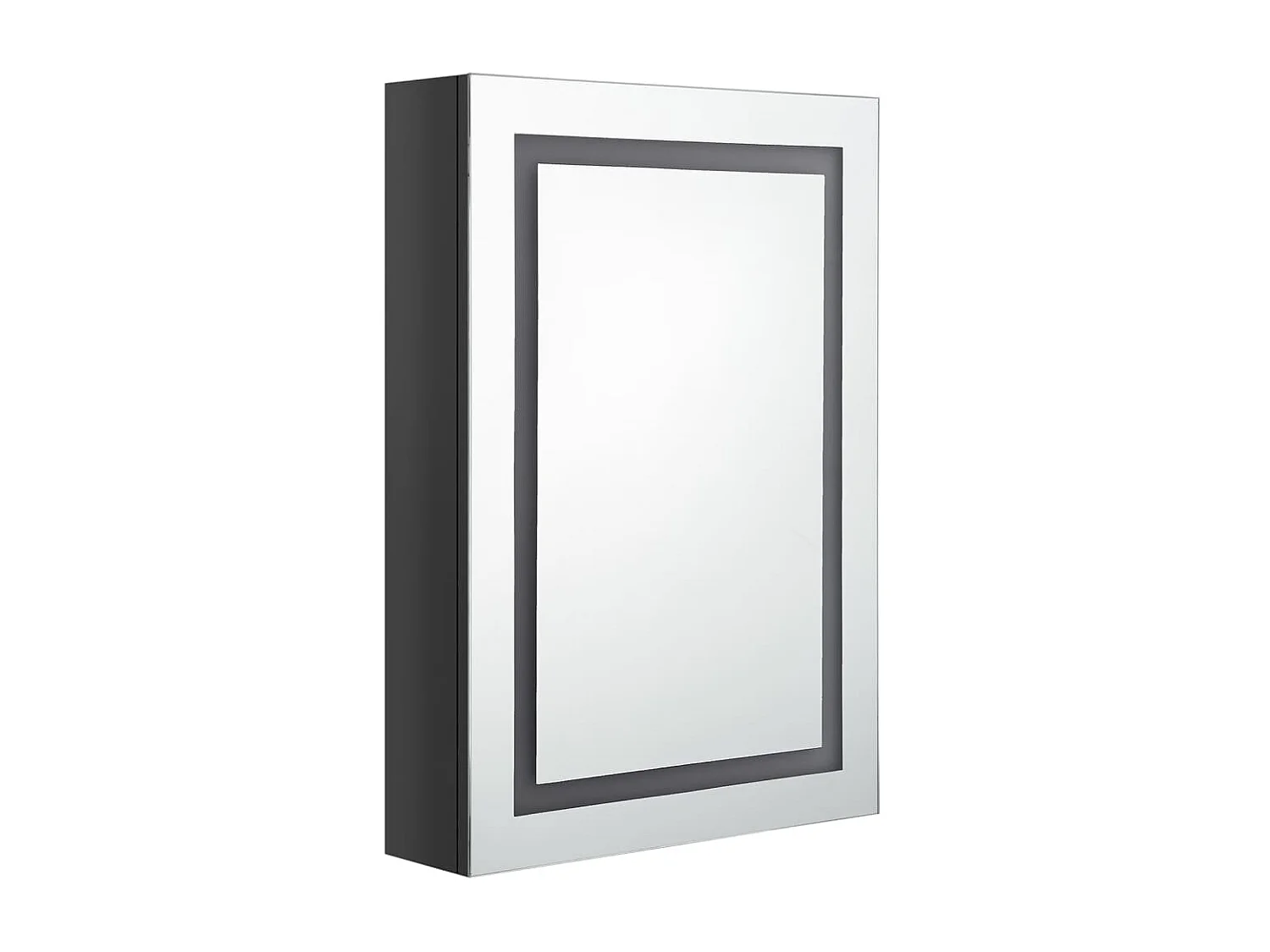 Armoire de salle de bain à miroir LED Noir brillant 50x13x70