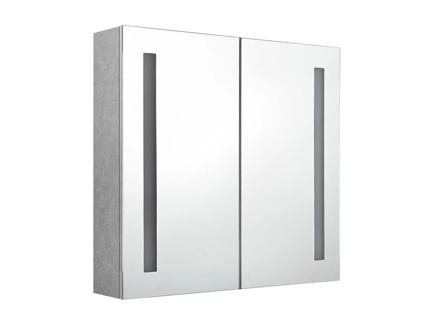 Armoire de salle de bain à miroir LED Gris béton 62x14x60