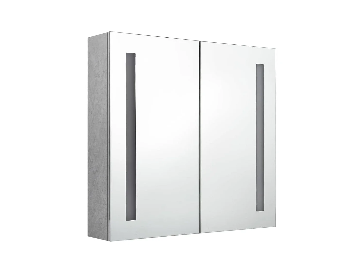 Armoire de salle de bain à miroir LED Gris béton 62x14x60