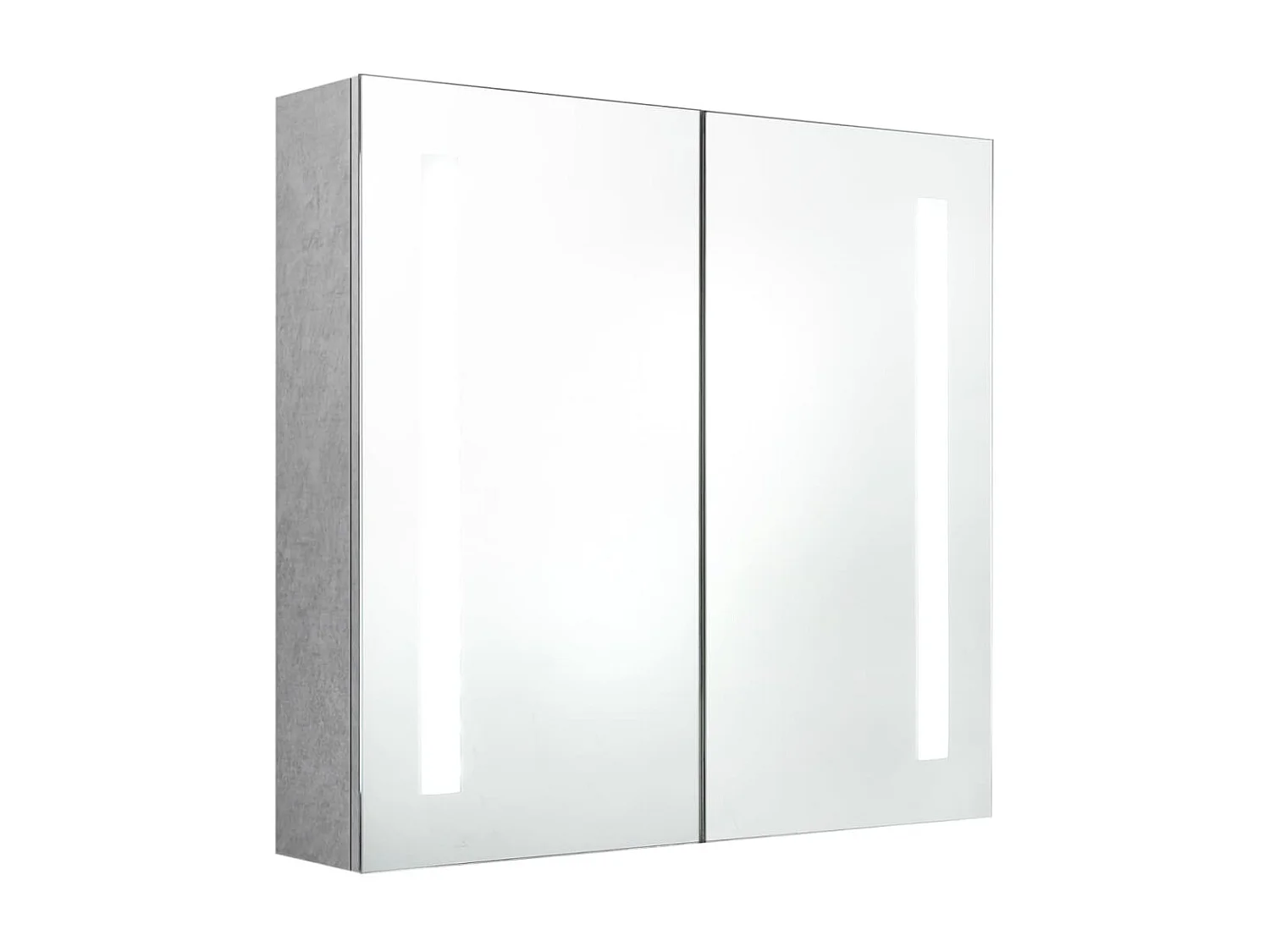 Armoire de salle de bain à miroir LED Gris béton 62x14x60