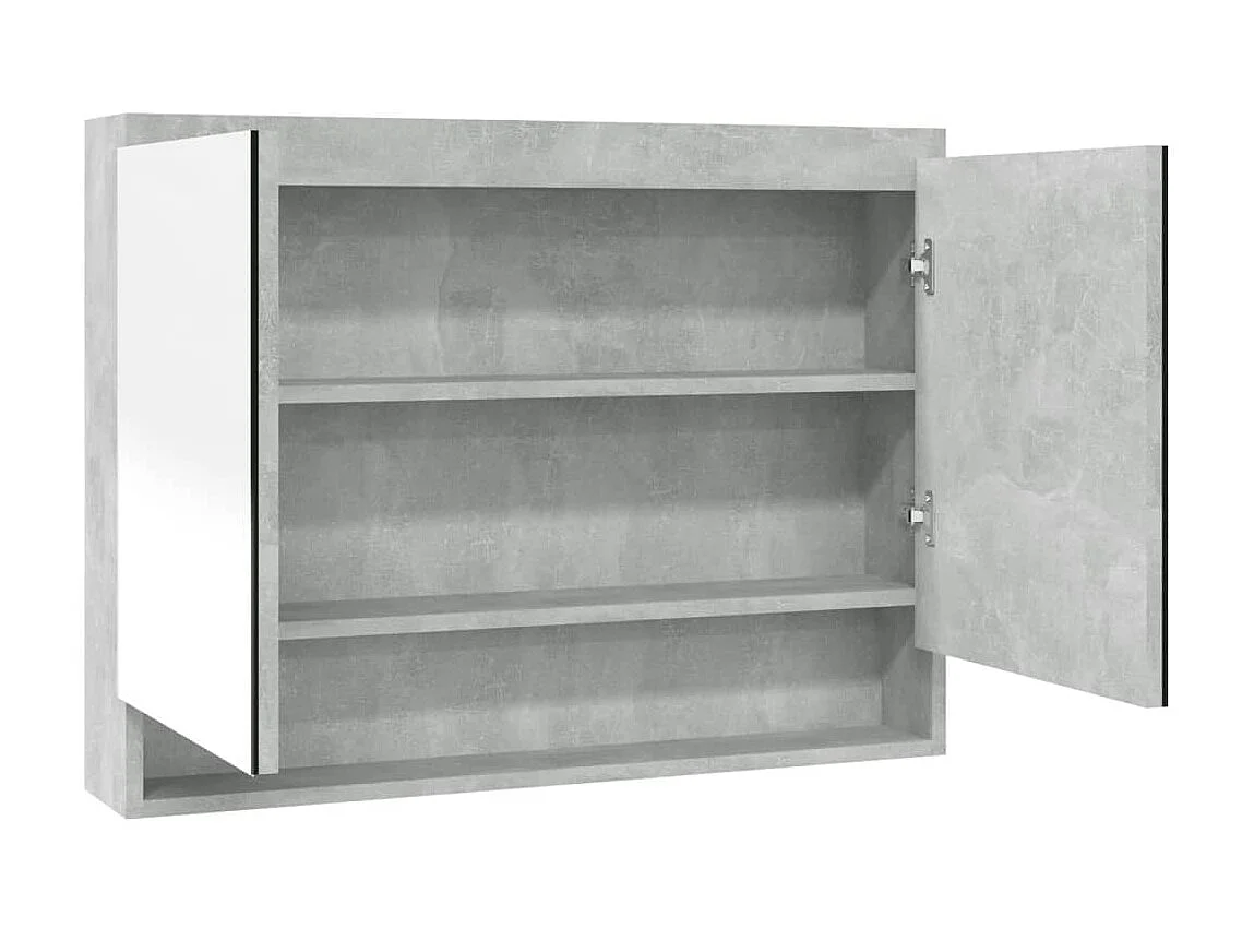 Armoire à miroir de salle de bain 80x15x60 MDF Gris béton