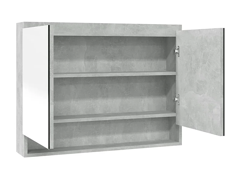 Armoire à miroir de salle de bain 80x15x60 MDF Gris béton