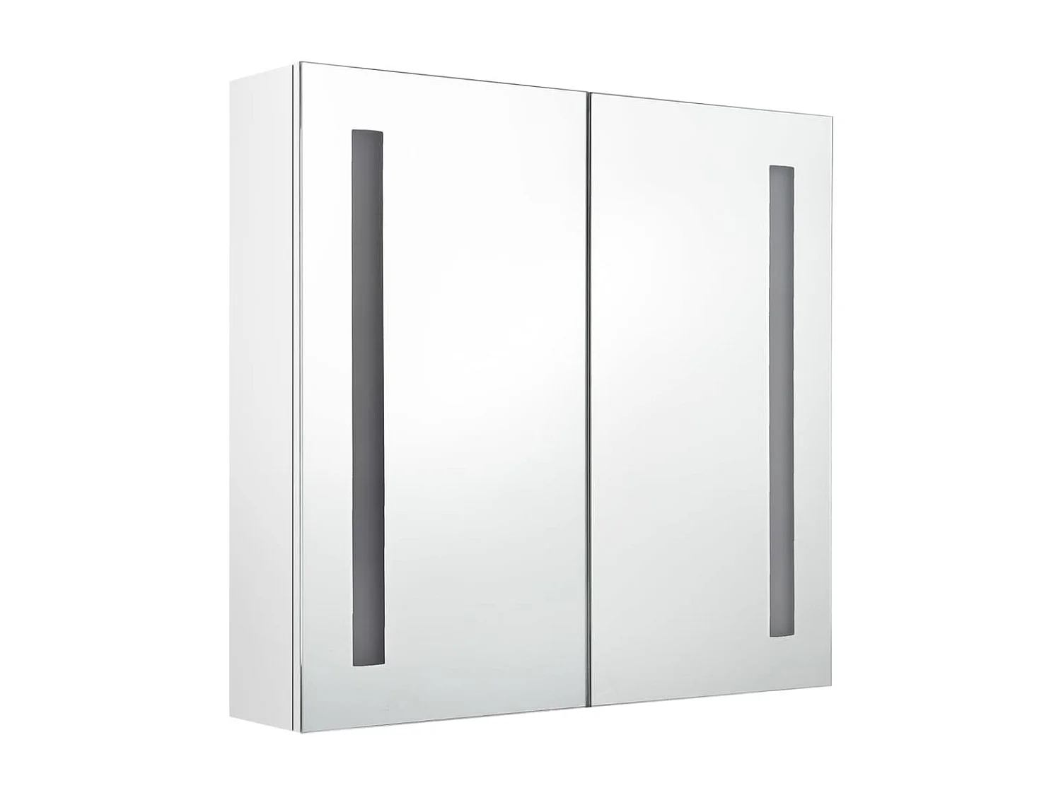 Armoire de salle de bain à miroir LED Blanc brillant 62x14x60