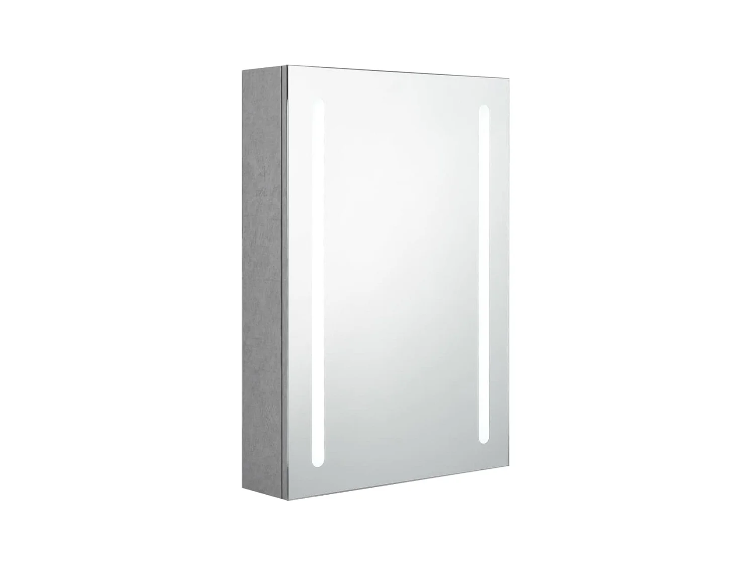 Armoire de salle de bain à miroir LED Gris béton 50x13x70