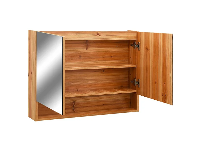 Armoire à miroir de salle de bain LED Chêne 80x15x60 MDF