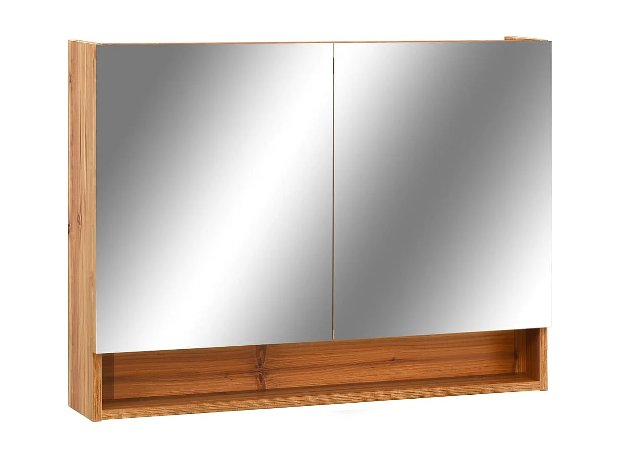 Armoire à miroir de salle de bain LED Chêne 80x15x60 MDF