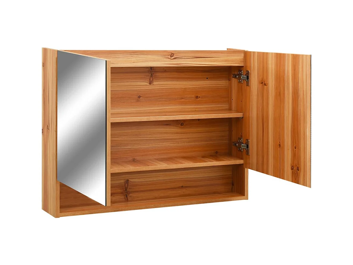 Armoire à miroir de salle de bain LED Chêne 80x15x60 MDF