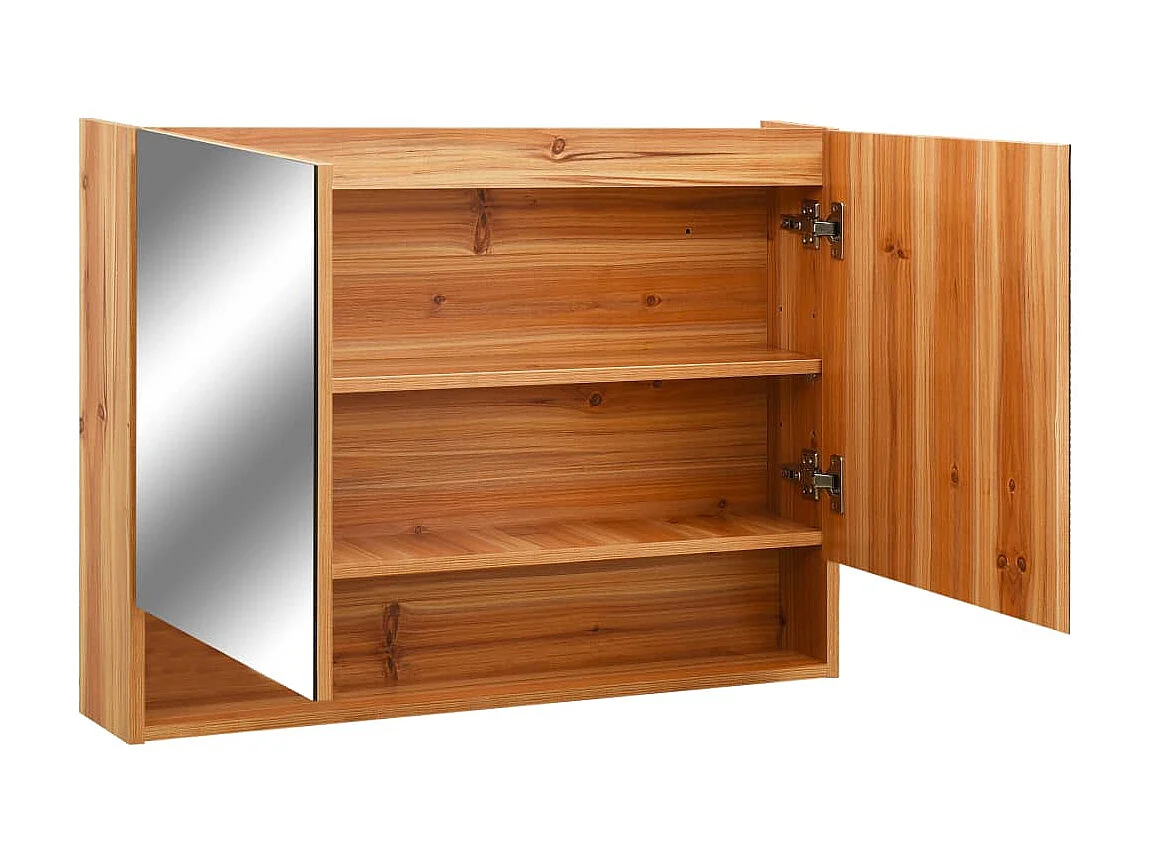 Armoire à miroir de salle de bain LED Chêne 80x15x60 MDF