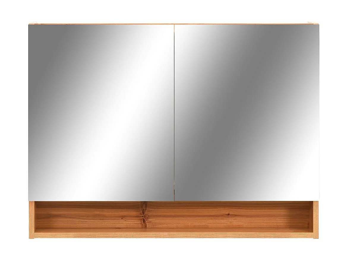 Armoire à miroir de salle de bain LED Chêne 80x15x60 MDF